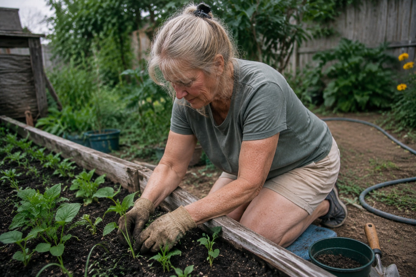 Back in the garden, comfortably
